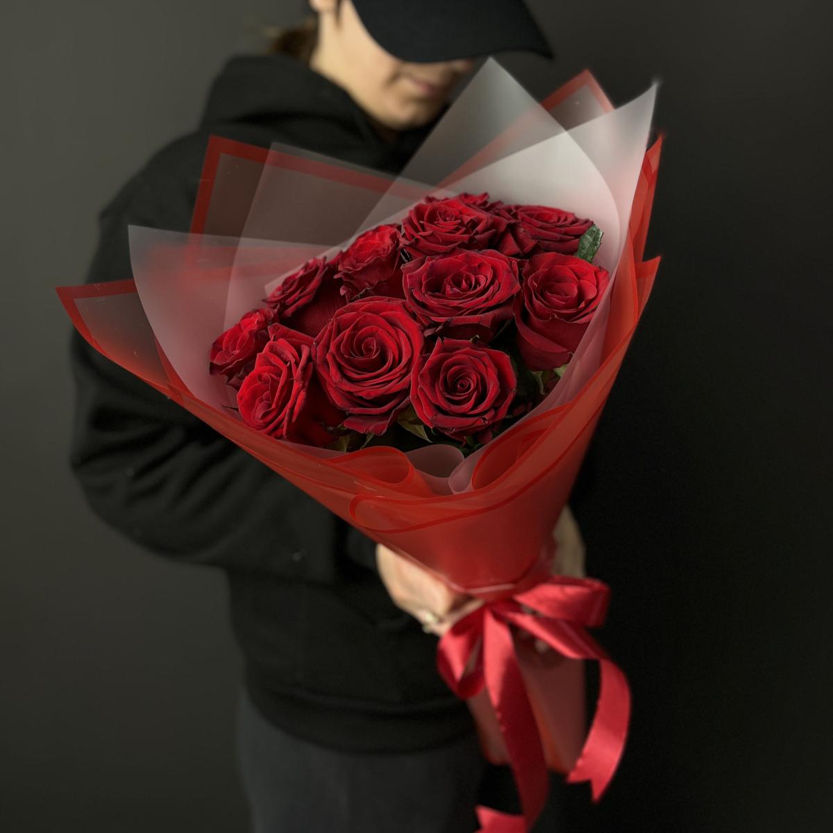 Букеты из красных роз 40 см (Эквадор) код товара  195160