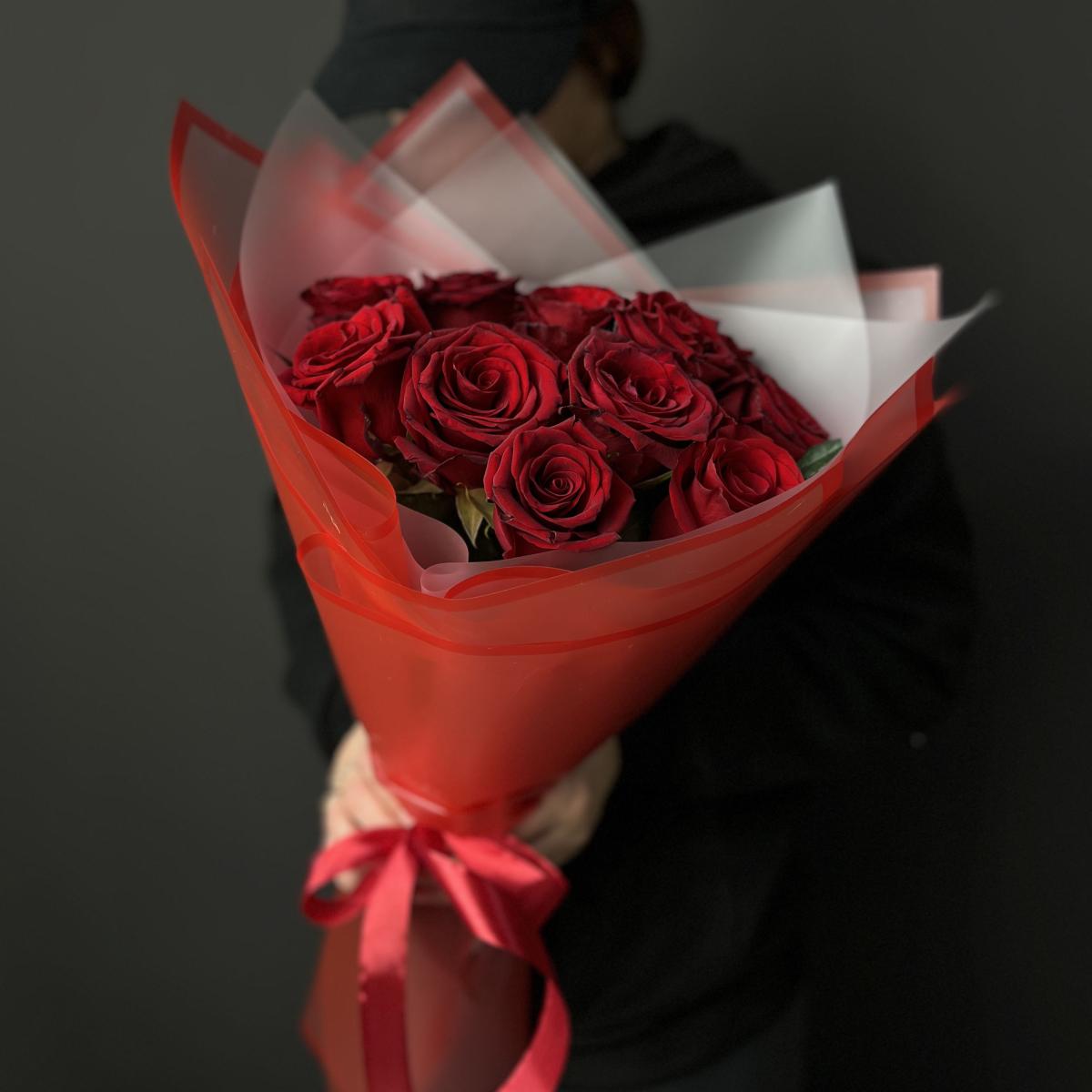 Букеты из красных роз 40 см (Эквадор) код товара  195160