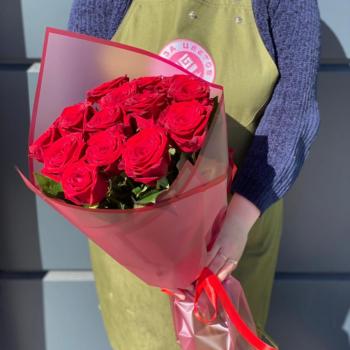 Красные розы 60 см 15 шт. (Россия) артикул букета   346290