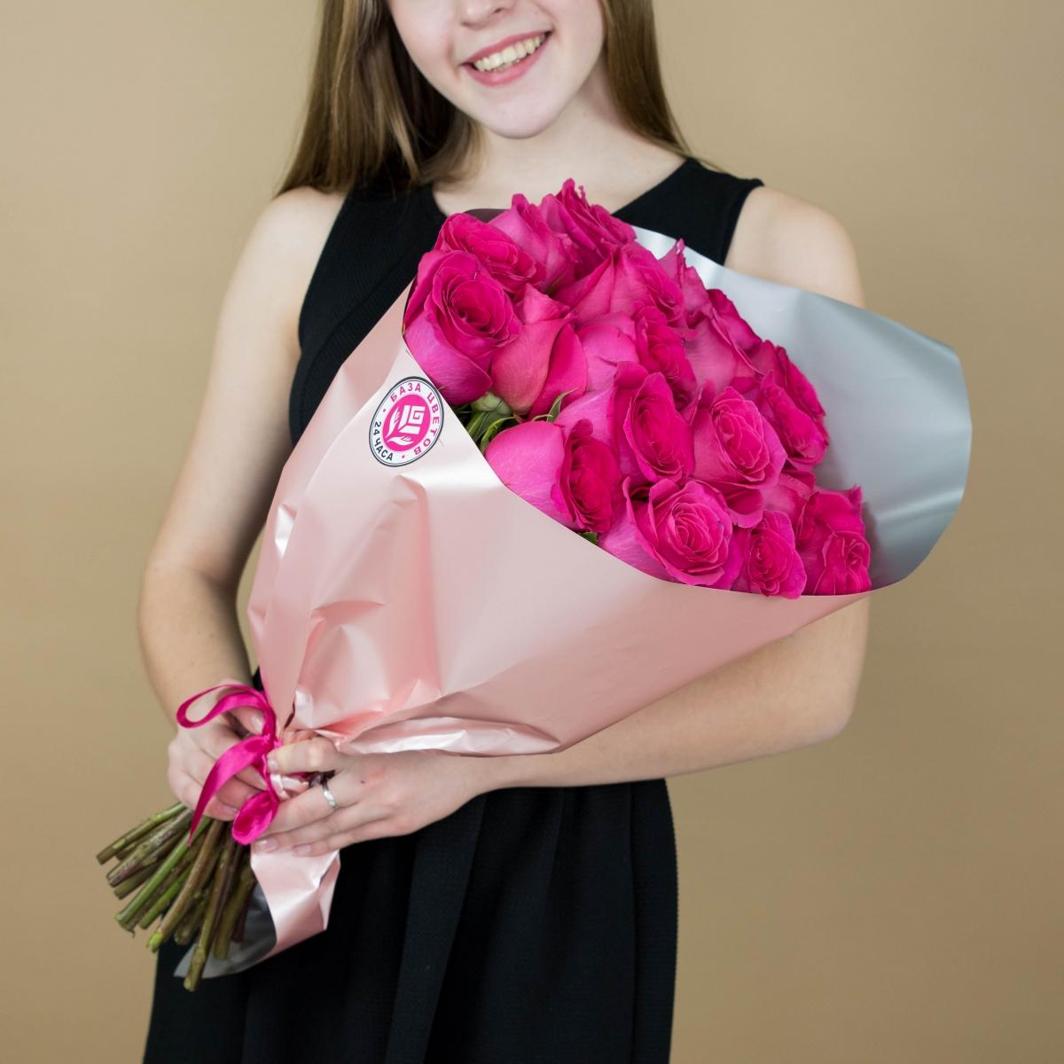 Букет из розовых роз 21 шт. (40 см) articul  91290