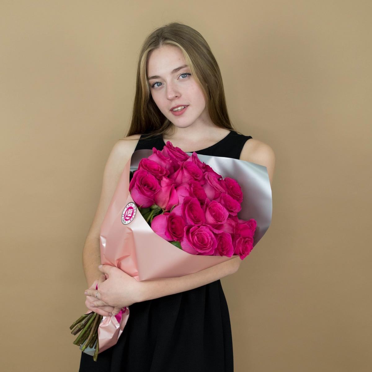 Букет из розовых роз 21 шт. (40 см) articul  91290