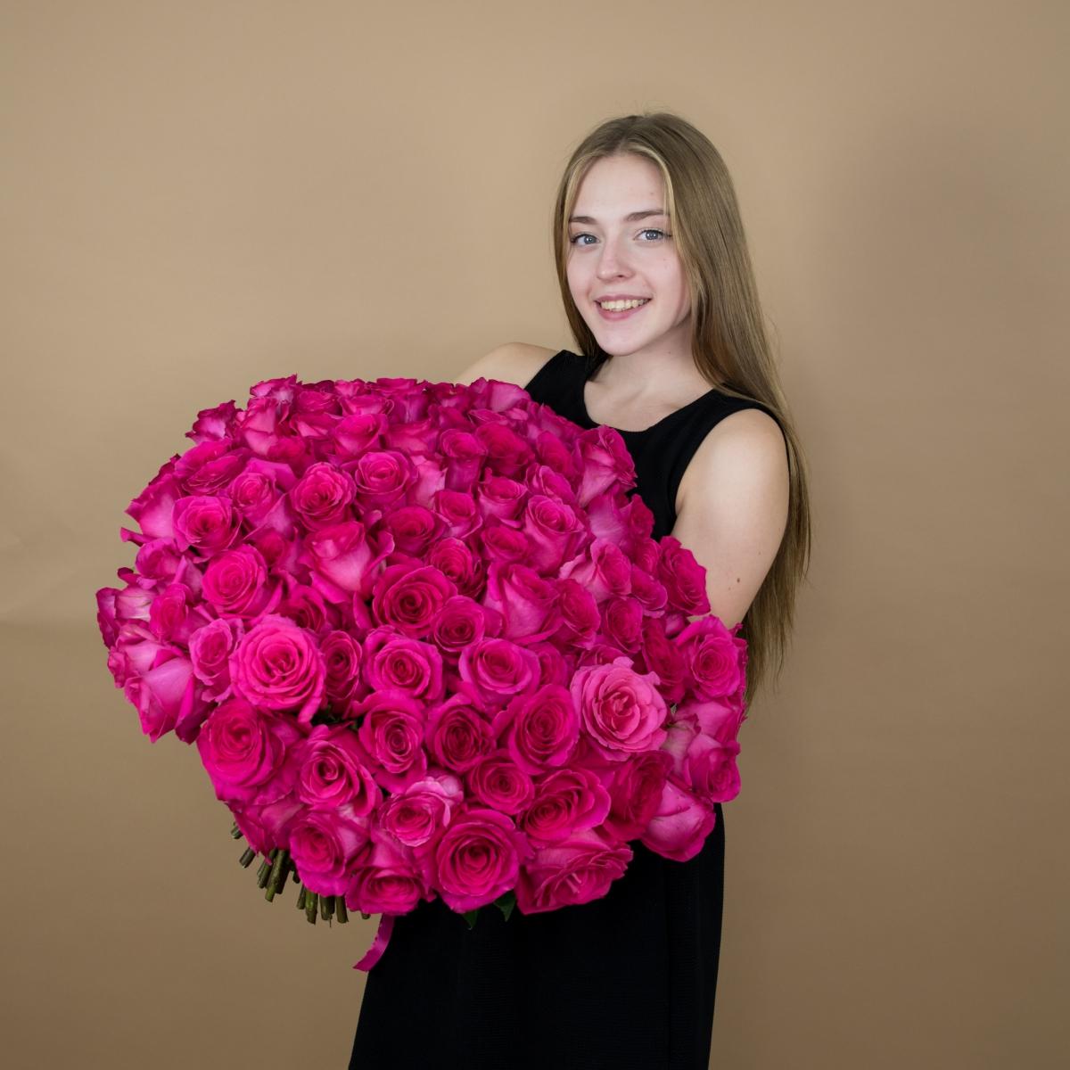 Букет из розовых роз 75 шт. (40 см) код товара  91630