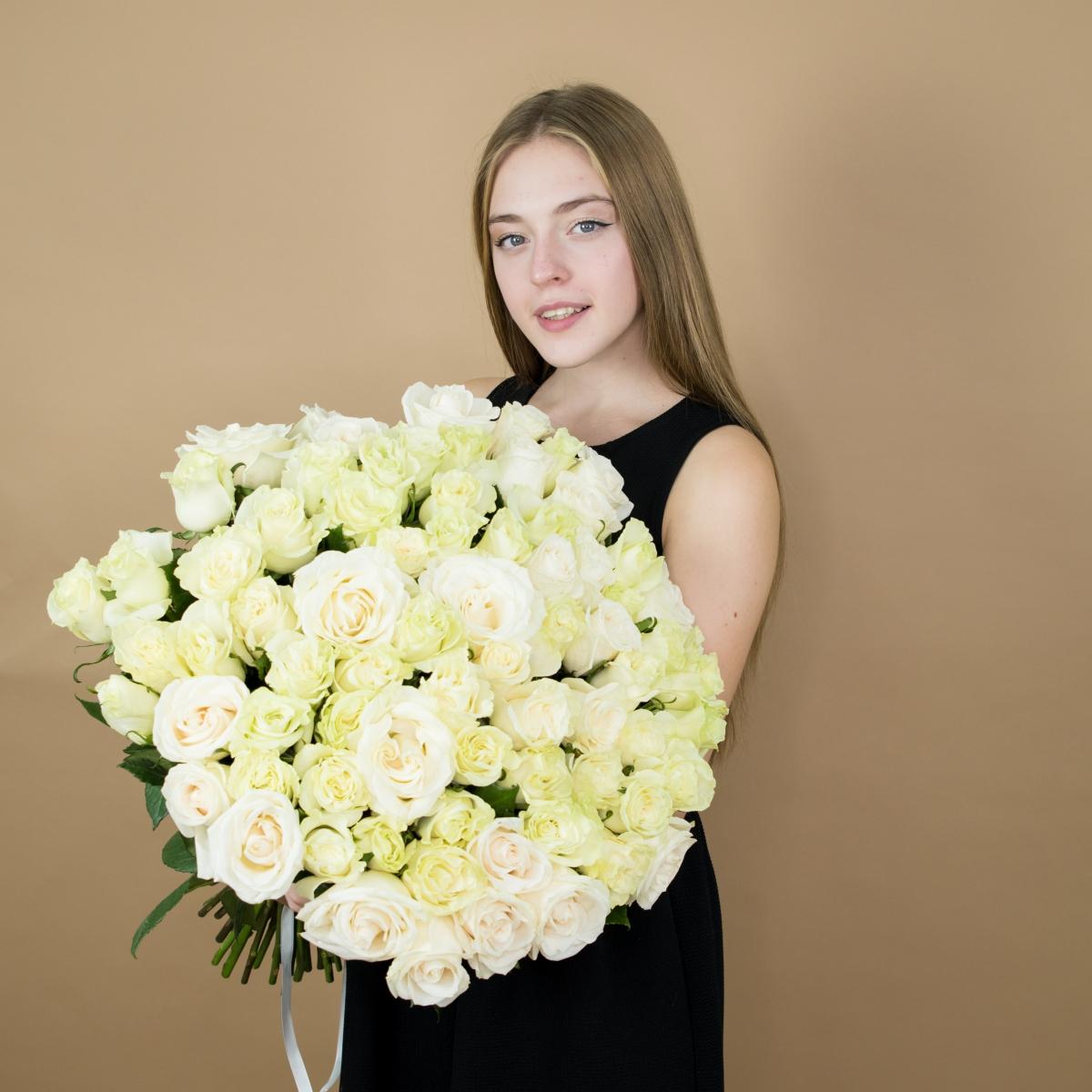 Букет из белых роз 101 шт 40 см (Эквадор) код товара  94350